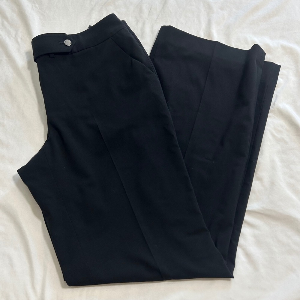 Calvin Klein Womens Black Classic Fit Wide Leg Dress Pants Trousers Size 6